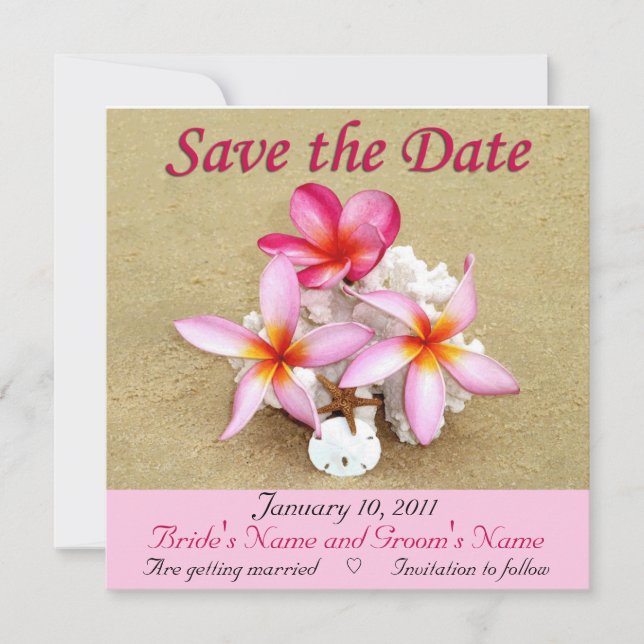 Save The Date Sauver la Date - Mariage Tropical sur la Plage (Devant)