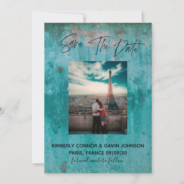 Save The Date Sauver la date | Turquoise Rouille (Devant)