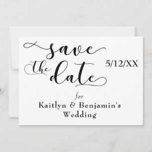 Save The Date "Sauver la Date" Typographie noire avec fond flora