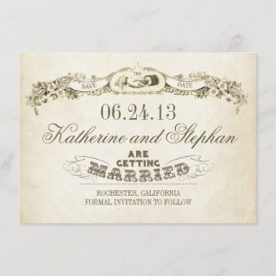 Save The Date sauvez la conception vintage de typographie de
