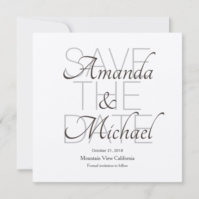 Save The Date Sauvez la date Mariage Champagne Moderne Minimalis (Devant)