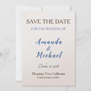 Save The Date Sauvez la date Mariage Champagne Shimmer Classical