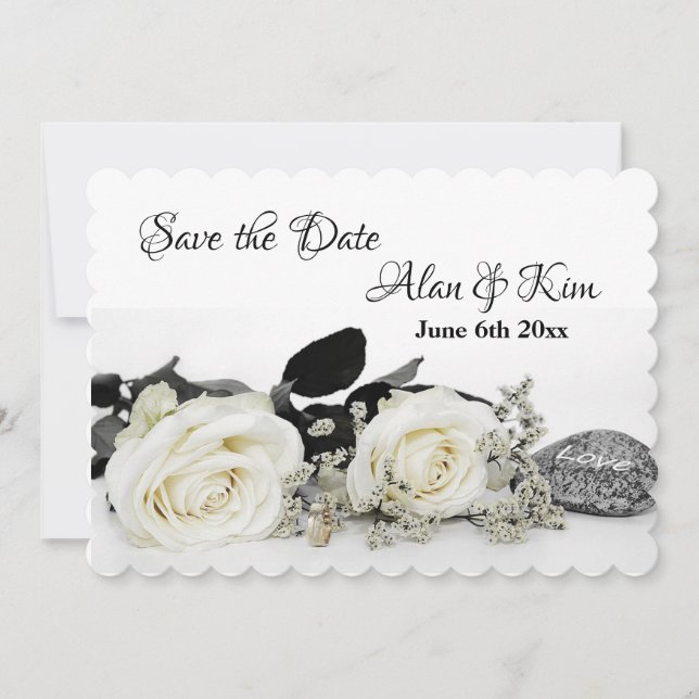 Save The Date Sauvez la Date Roses (Devant)