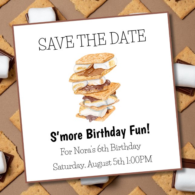 Save The Date Sauvez la date S'mores Fun 6e anniversaire (Créateur téléchargé)