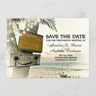 Save The Date Sauvez la destination romantique vintage de plage