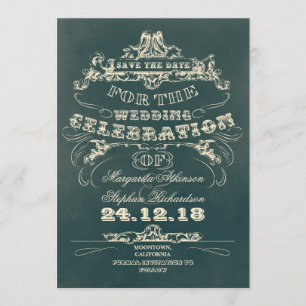 Save The Date sauvez le carte-invitation plat de typographie