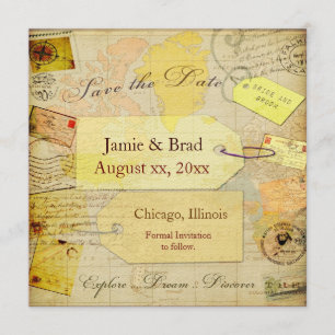 Save The Date Sauvez le thème de douche de voyage de date
