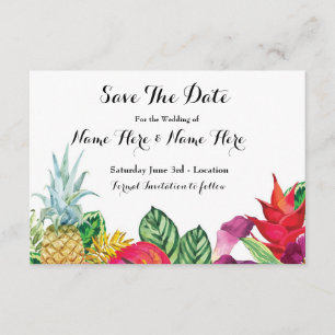 Save The Date Sauvez les lumières tropicales rustiques de Luau