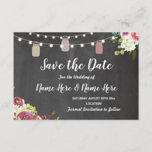 Save The Date Sauvez l'invitation floral de pot de date de craie