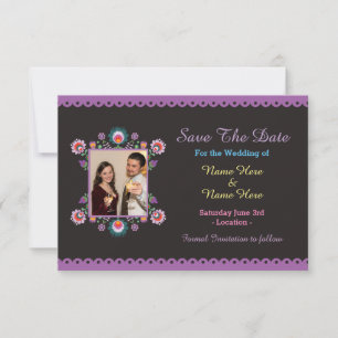 Save The Date Sauvez l'invitation floral mexicain de mariage de