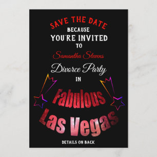 Save The Date Sauvez l'invitation Las Vegas de partie de divorce