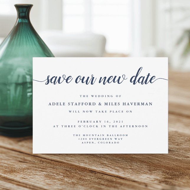 Save The Date Sauvez notre nouvelle date | Report de mariage (Créateur téléchargé)