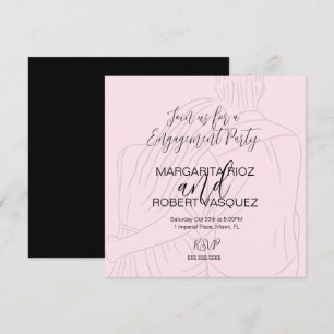 Save The Date Scénario de fête de fiançailles d'un couple rose q