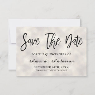 Save The Date Scénario de pinceau de perle Quinceanera