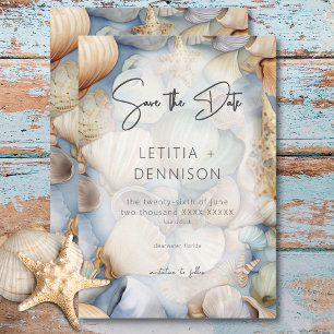 Save The Date Scène de coquillages tropicaux Mariage moderne