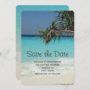 Save The Date Scène de plage Tropical Blue Ocean Mariage photo
