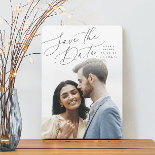Save The Date Script balayé par vent Photo verticale