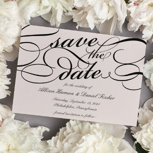 Save The Date Script classique Enregistrer la date   Cameo Blush