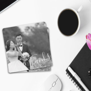 Save The Date Script classique noir/blanc Mariage Merci photo Sa
