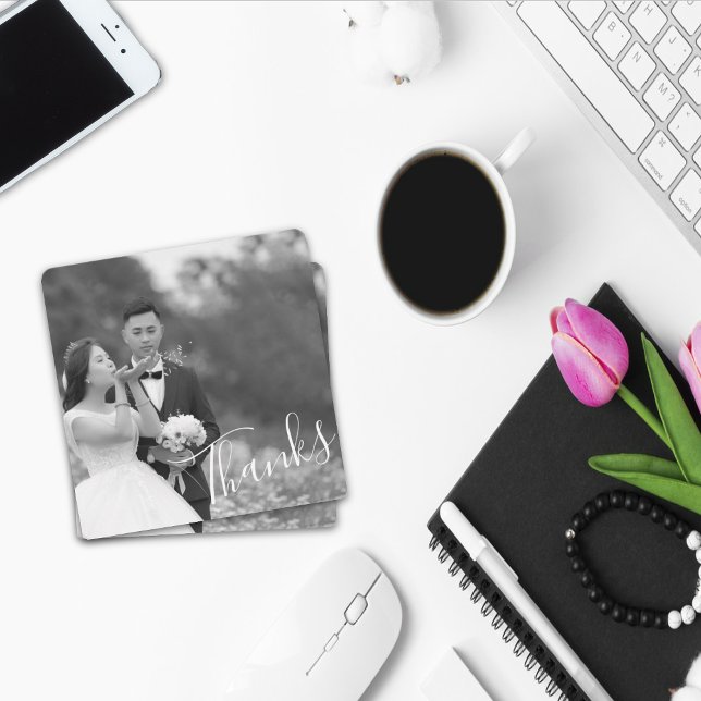 Save The Date Script classique noir/blanc Mariage Merci photo Sa (Créateur téléchargé)