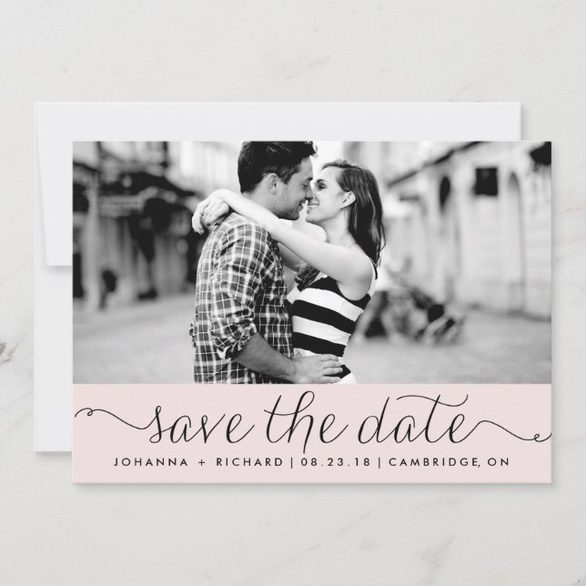 Save The Date Script Dainty Rose Enregistrer l'annonce de la dat (Devant)