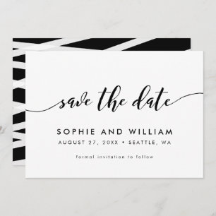 Save The Date Script de relaxation noir et blanc Enregistrer la
