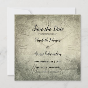 Save The Date Script d'horloge rustique vintage Mariage Enregist