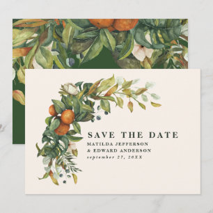 Save The Date Script élégant mariage agrumes botanique moderne