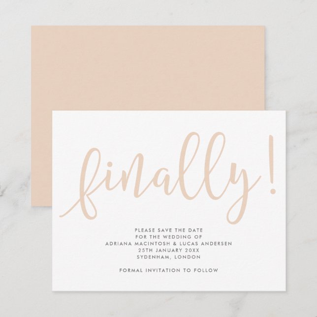 Save The Date Script Enfin Modifier La Couleur Enregistrer La Da (Devant / Derrière)