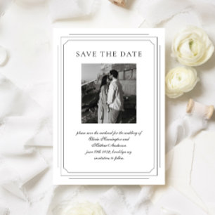 Save The Date Script formel avec Mariage photo de cadre géométri