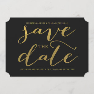 Save The Date Script Gold chic Enregistrer l'invitation de date