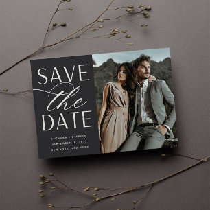 Save The Date Script lisse   Mariage photo unique