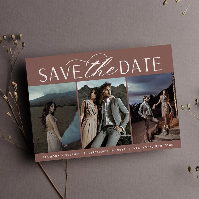 Save The Date Script lisse | Trois Mariage photo (Créateur téléchargé)