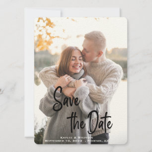 Save The Date Script manuscrit élégant photo personnalisée