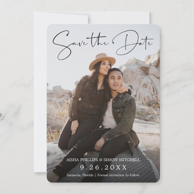 Save The Date Script manuscrit moderne (Devant)