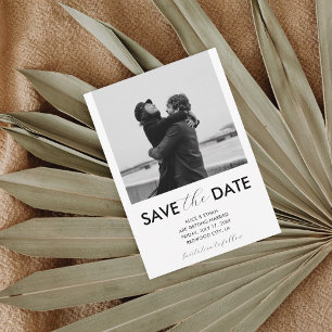 Save The Date Script minimal photo manuscrite blanc