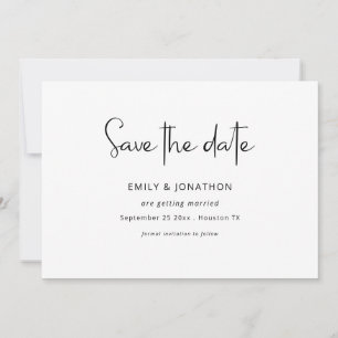 Save The Date Script Minimaliste noir blanc QR Enregistrer la da