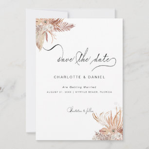 Save The Date Script moderne de calligraphie Whimsical Boho