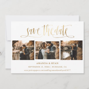 Save The Date Script Moderne Gold Mariage Photo Enregistrer la d
