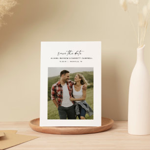 Save The Date Script moderne minimaliste noir et blanc photo