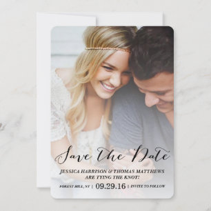 Save The Date Script moderne   Photo Personnalisée Enregistrer L