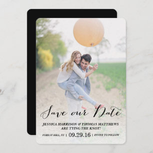 Save The Date Script moderne   Photo personnalisée Enregistrer n