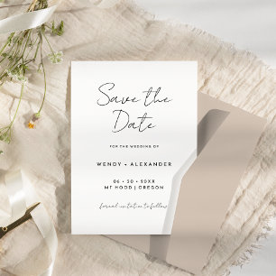 Save The Date Script moderne simple blanc