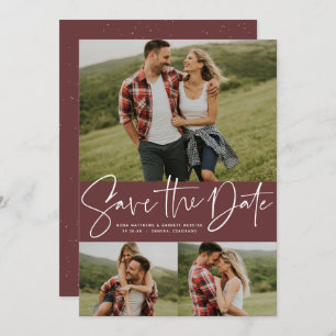 Save The Date Script moderne tendance trois photo