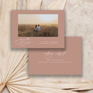 Save The Date Script moderne Terracotta Site Web Photo