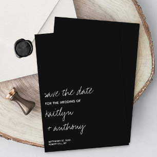 Save The Date Script noir et blanc moderne Mariage minimaliste