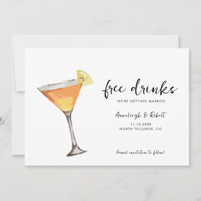 Save The Date Script photo Couple Cute Mariage minimaliste (Devant)