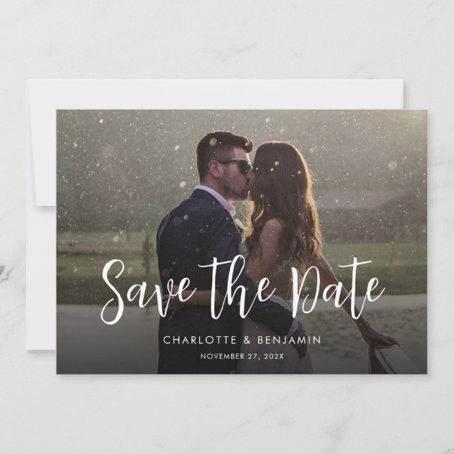 Save The Date Script photo Mariage moderne (Devant)