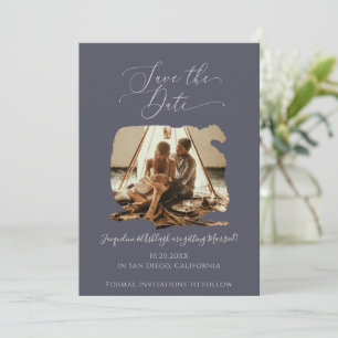 Save The Date Script photo minimaliste moderne pinceau contre ca