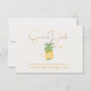 Save The Date Script PixDezines Vintage ananas/Faux or